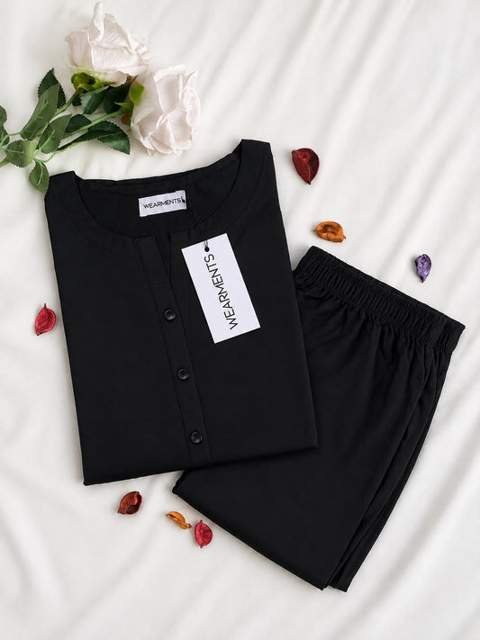 Midnight Black – Premium Summer Linen Co-Ord Set