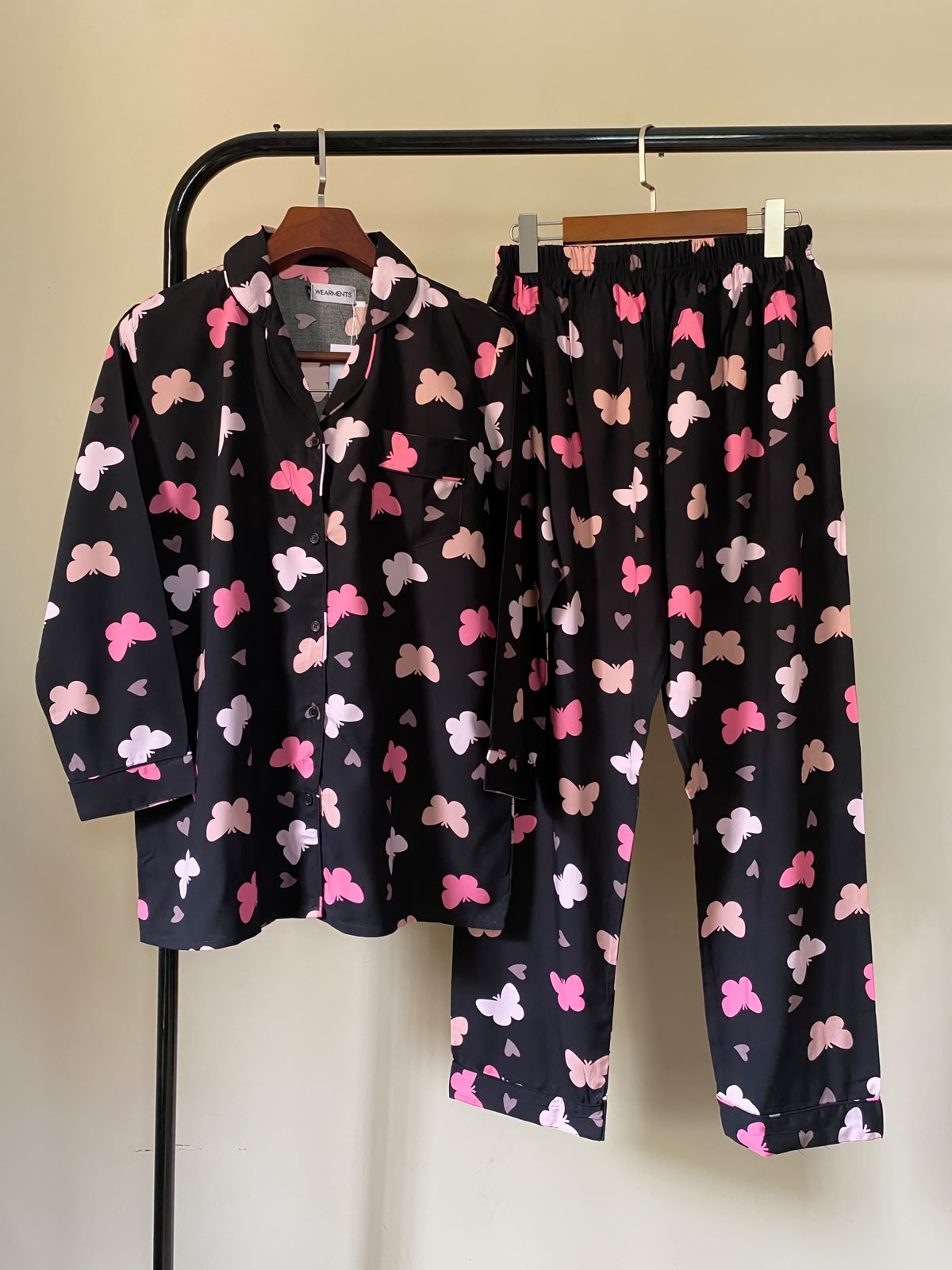 Pink Butterfly Hearts Night PJ Set