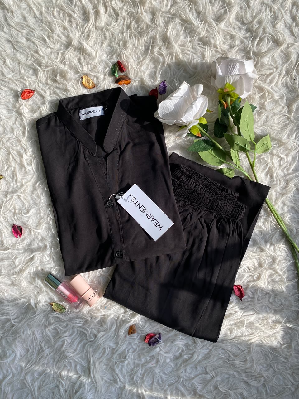 Classic Black – Premium Solid 2PC Co-Ord Set