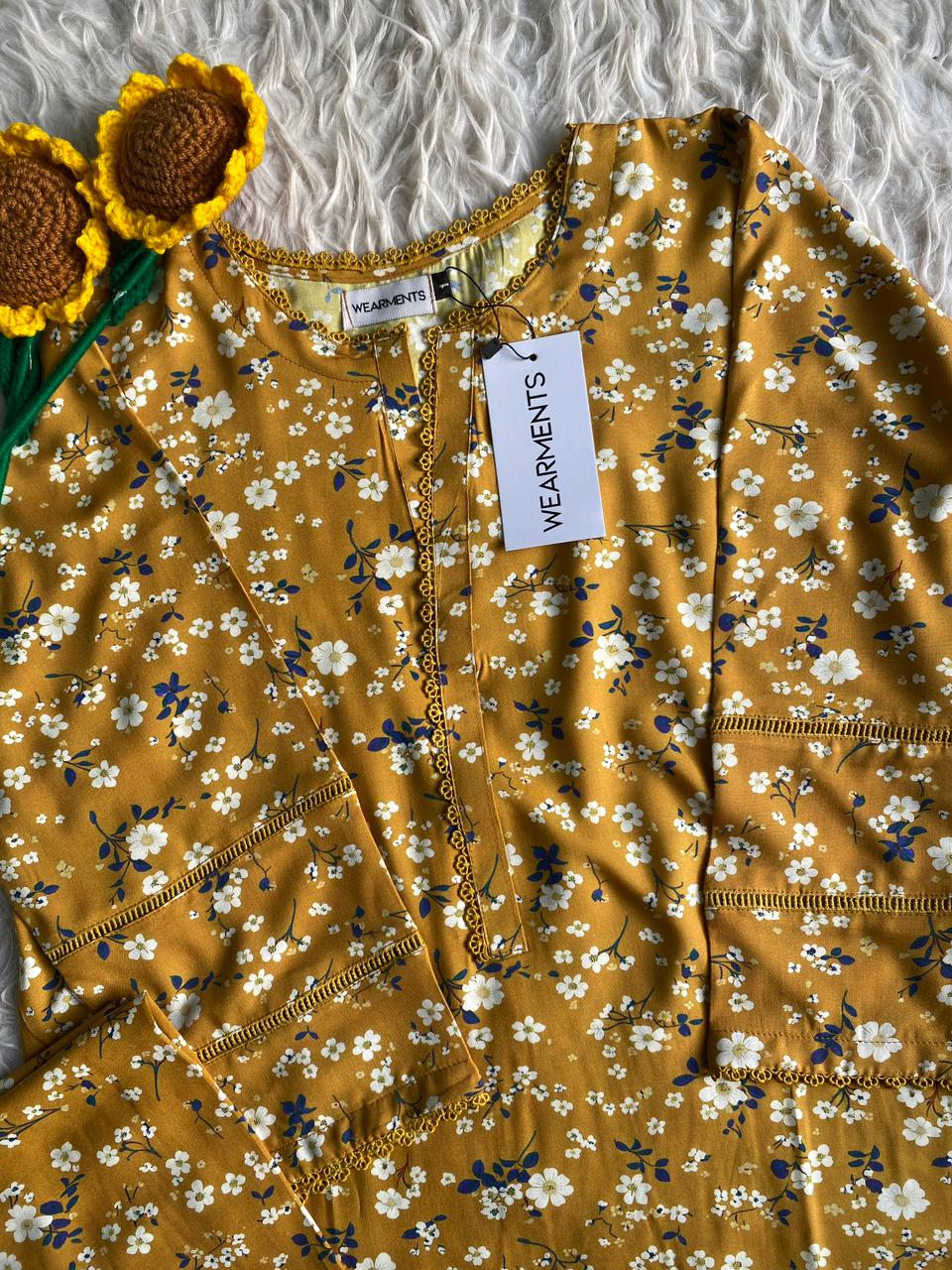 Mustard Daisy Charm 3PC Set