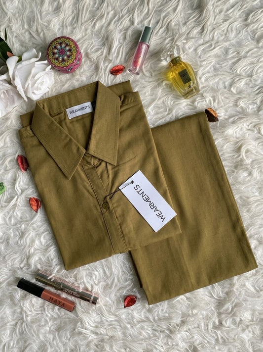 Olive Mist Summer Linen Co-Ord Set