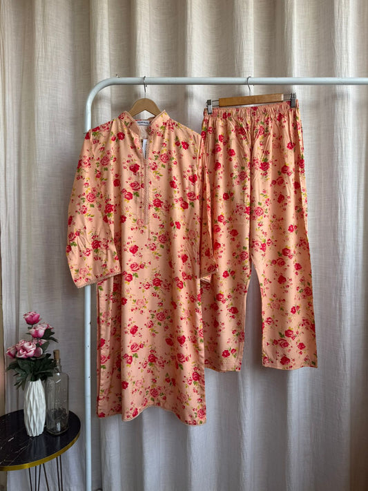 Peach Rose Garden Set