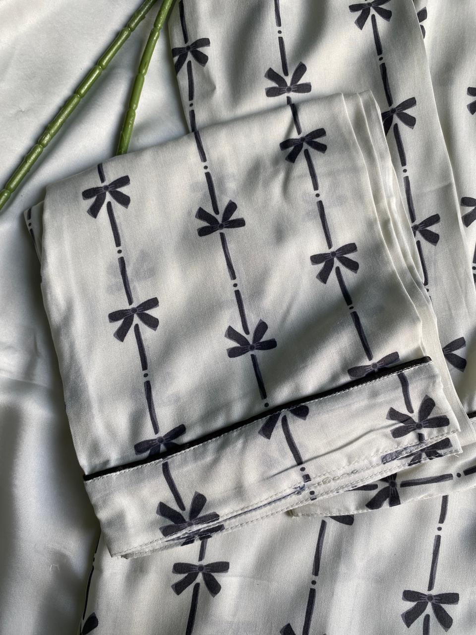 Ivory Ribbon Pjs Set