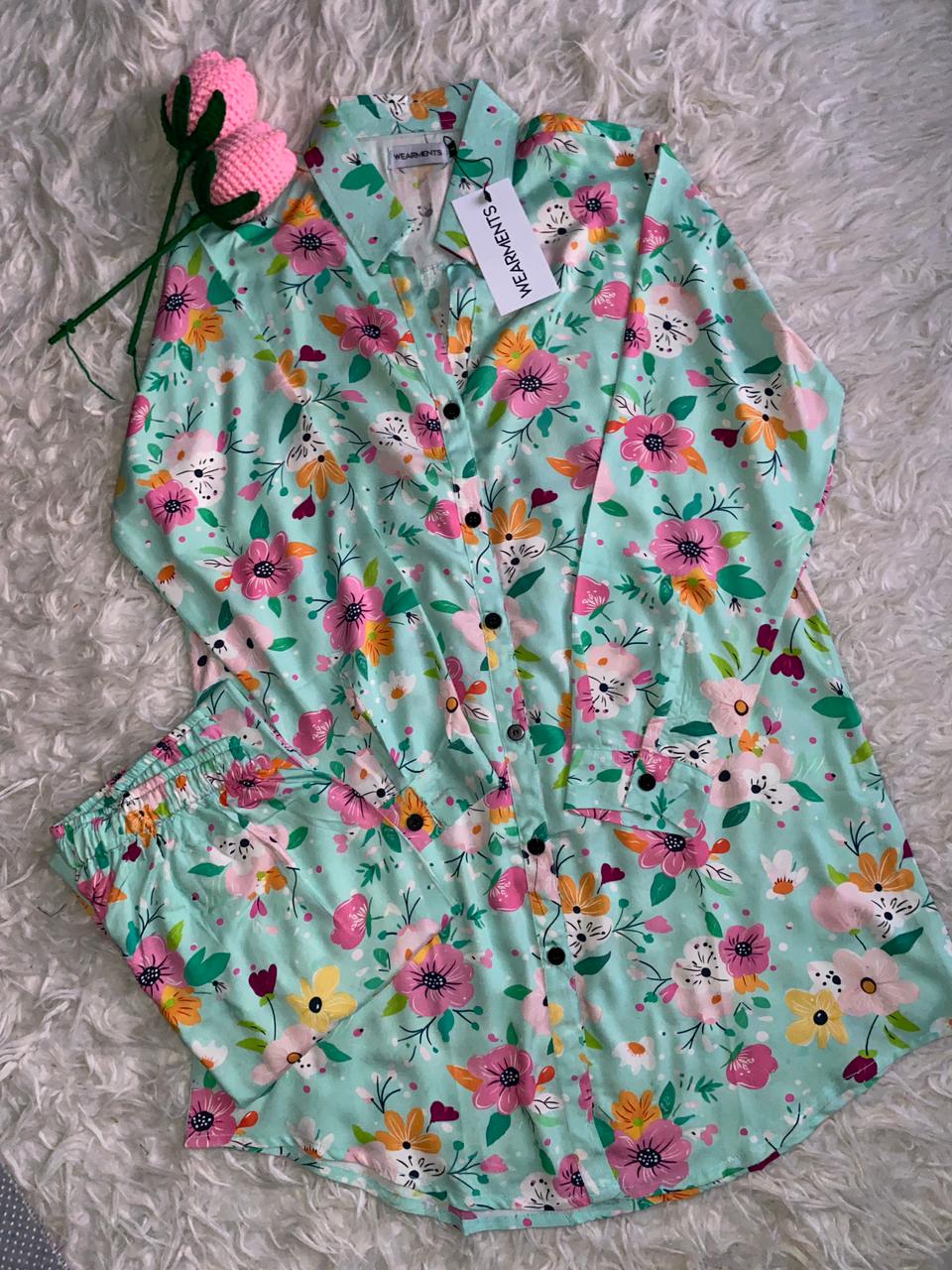 Mint Pop Floral Set