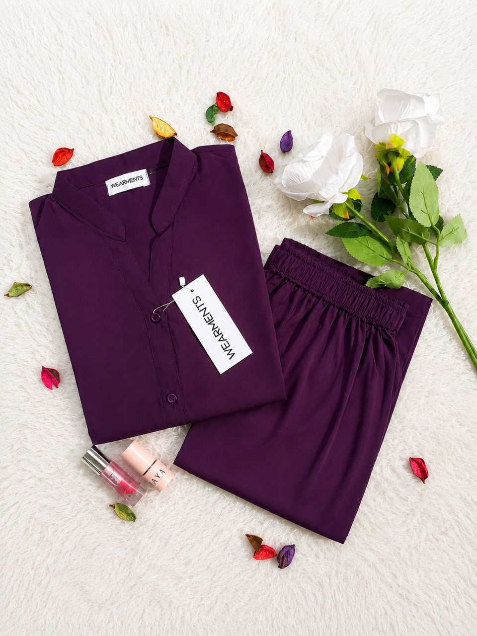 Royal Plum – Premium Solid 2PC Co-Ord Set