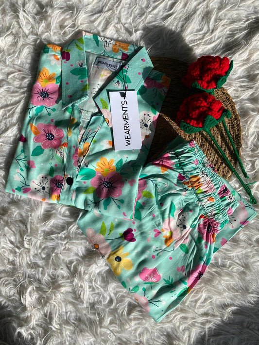 Mint Pop Floral Set