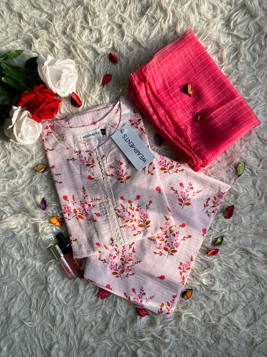 Pink Meadow – Premium Summer Lawn 3PC Suit