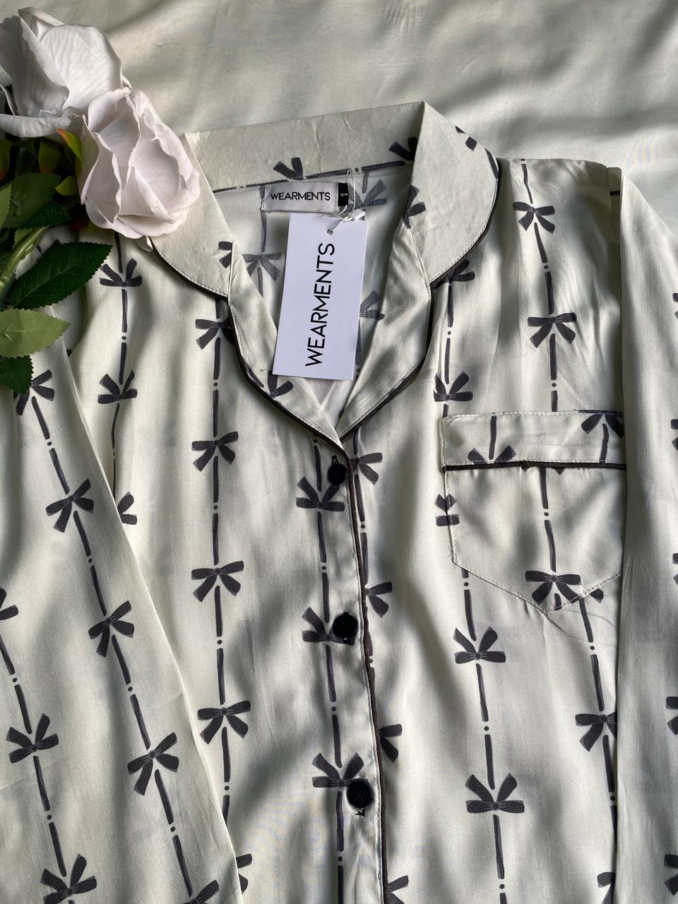 Ivory Ribbon Pjs Set