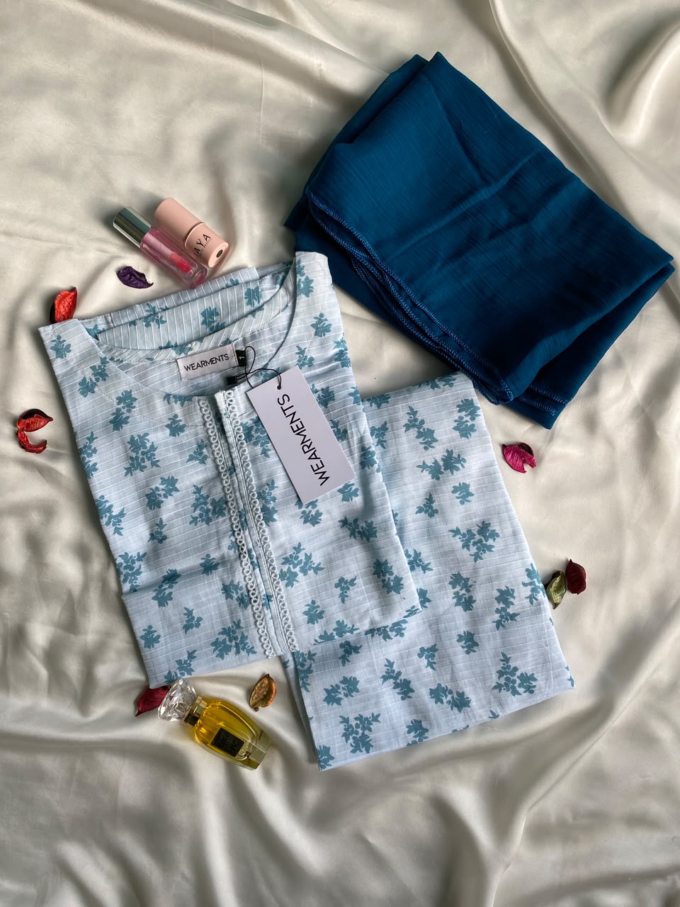 Sky Blue Floral 3PCS SET