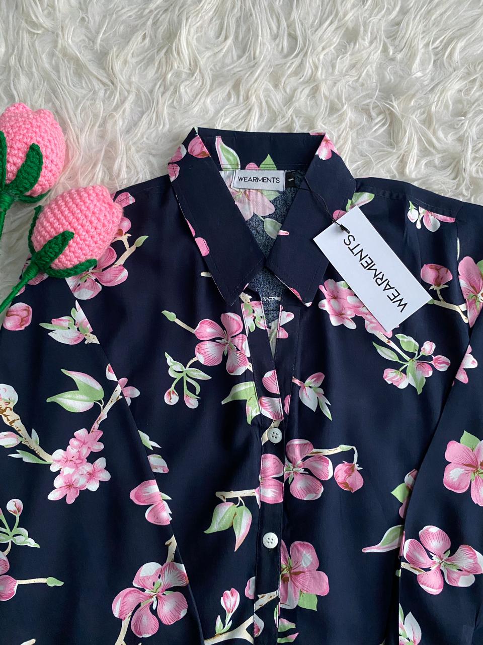 Navy Blossom Luxe Co-Ord Set