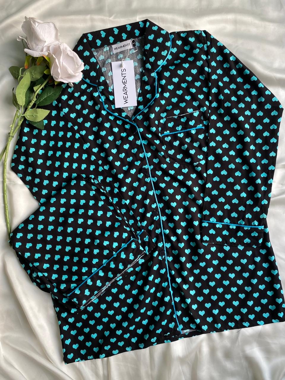 Blue Heart Pjs Set