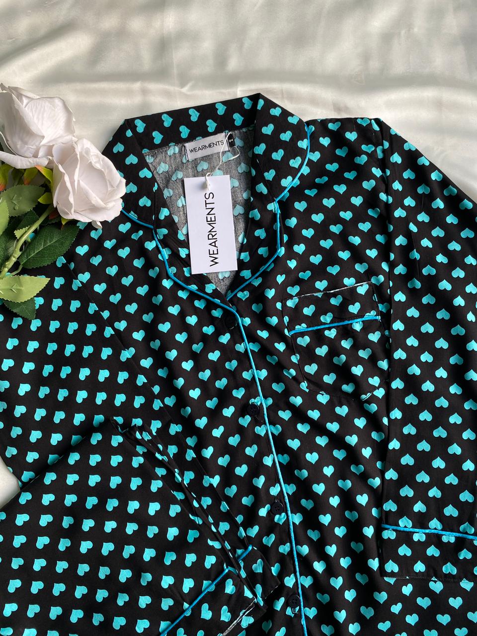 Blue Heart Pjs Set