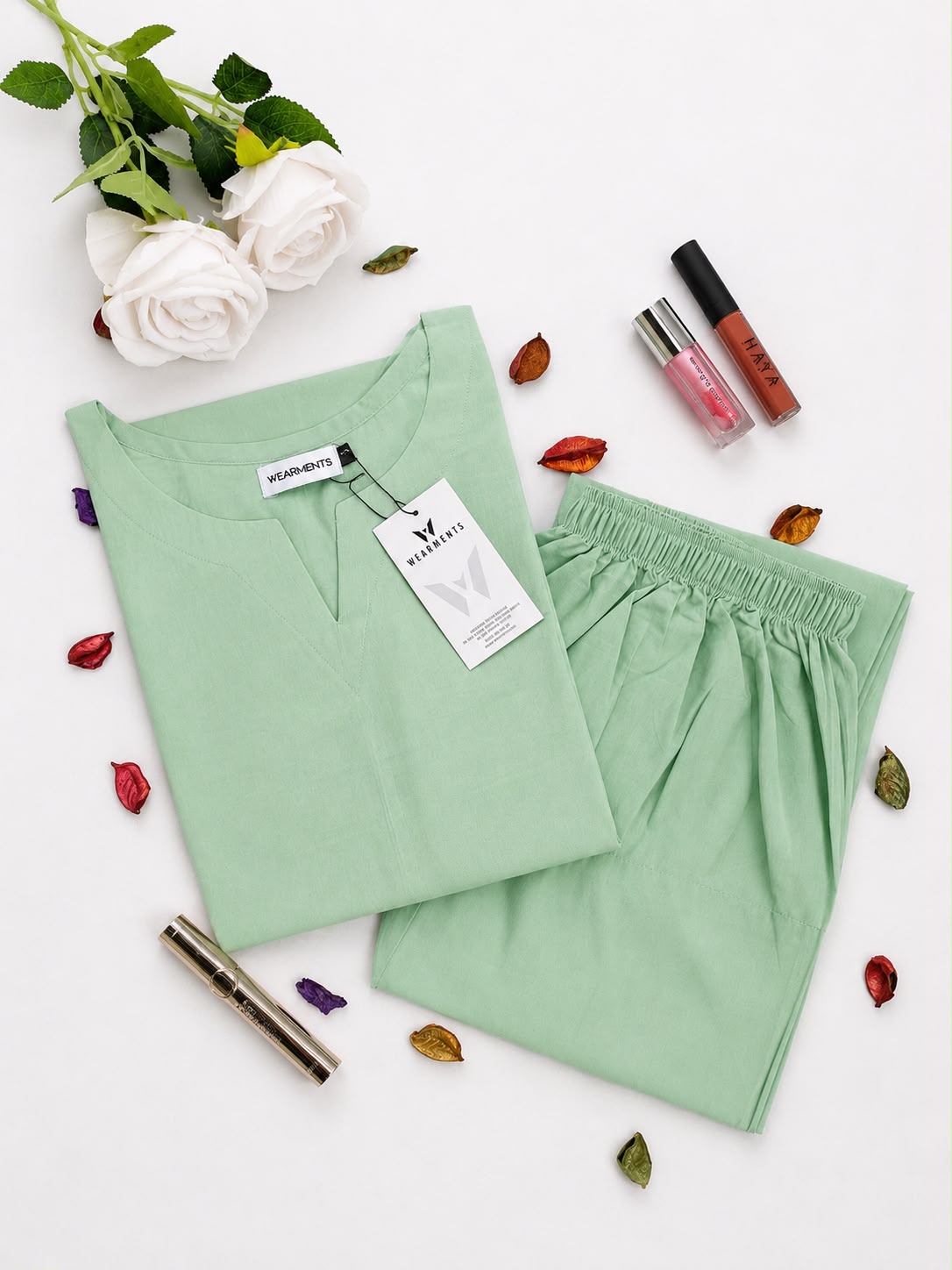 Mint Green Solid Seamless 2 Piece Suit