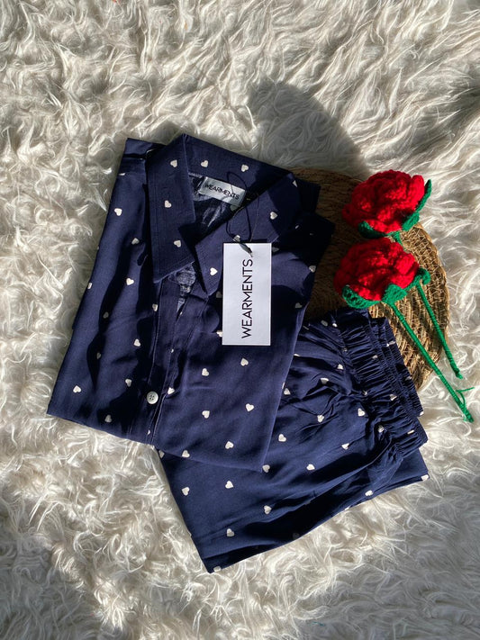 Navy Heart Charm Set